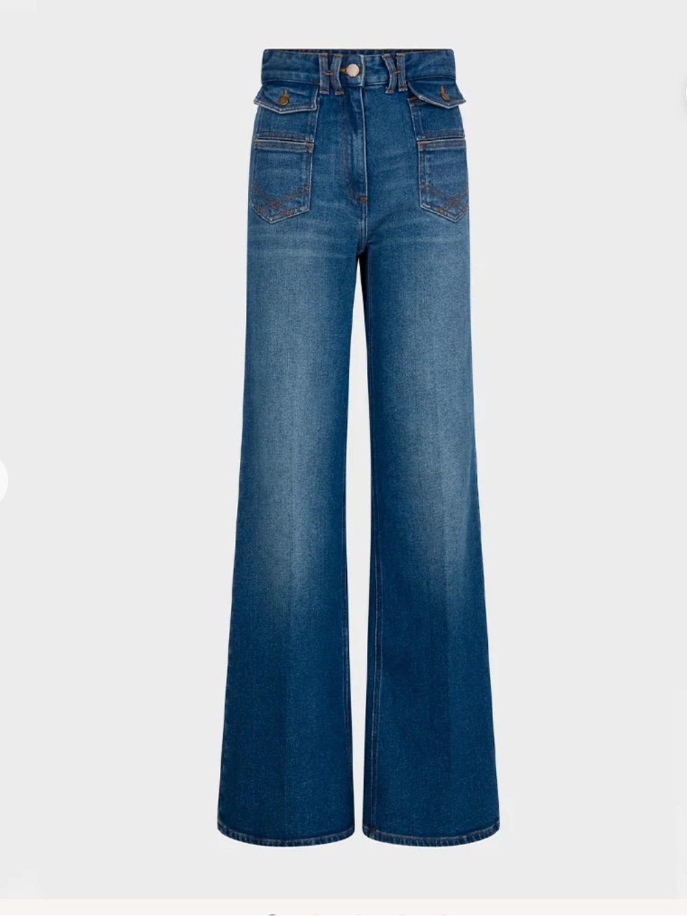 Gerard Darel High flared Leg Blue Jeans Size 34 2